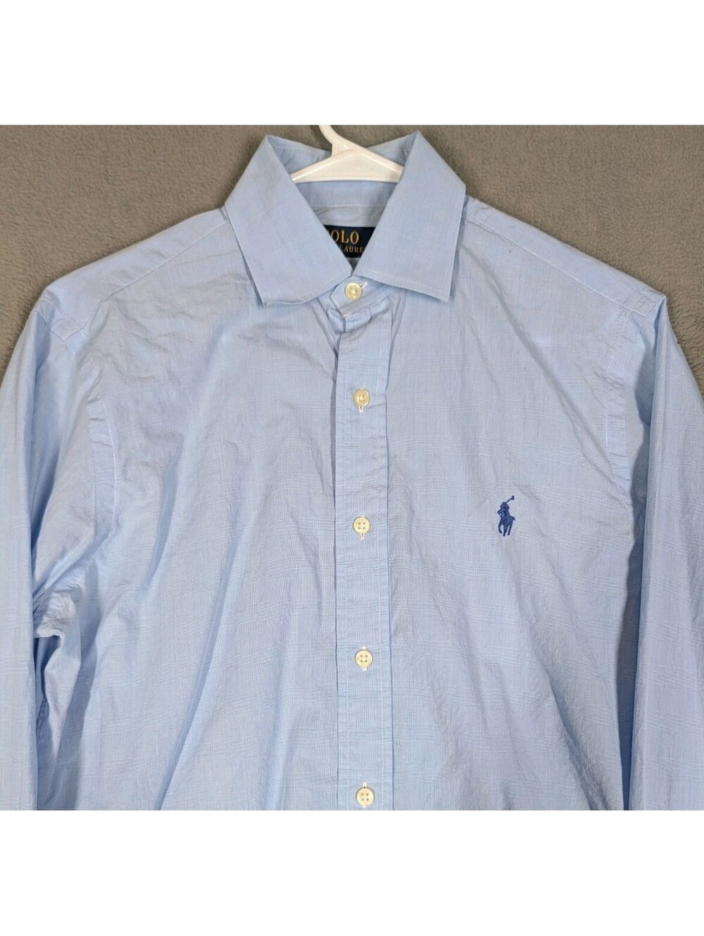 Polo Ralph Lauren Mens Small Blue Plaid Button Down Shirt Pony Preppy Dress Wear